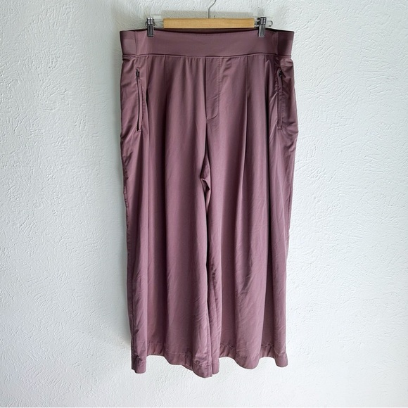 ATHLETA Brooklyn Heights High Rise Wide Leg Pant Sz 18 Mauve - Picture 2 of 6